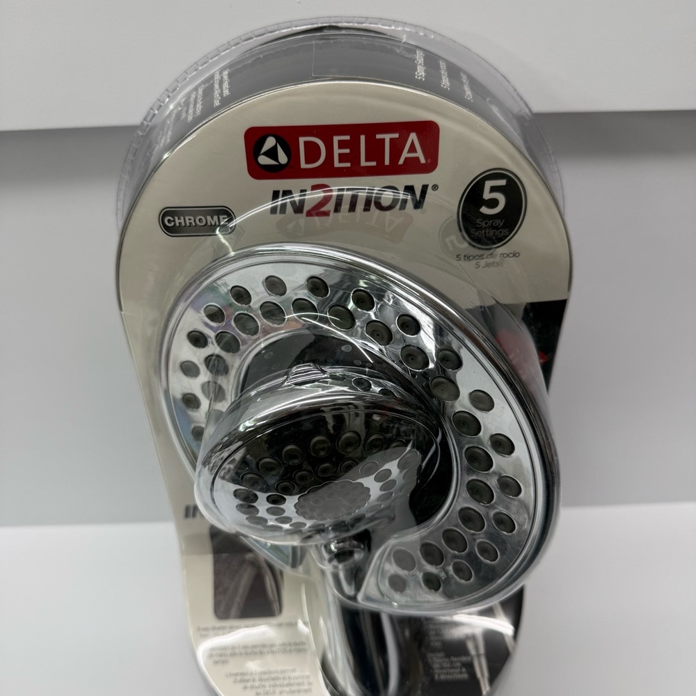 Delta In2ition 2 in 1 5-Spray Fixed and Handheld Shower Head Chrome Dual - Picture 2 of 8